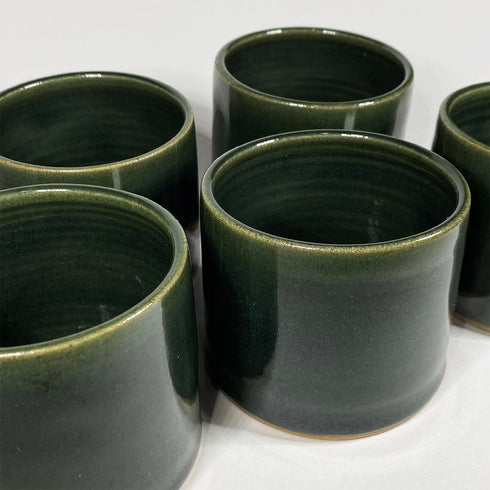 Mini Bottle Green Handmade Ceramic Plant Pot